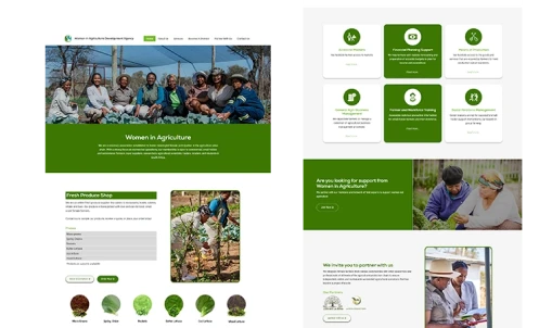 Women in agriculture Website Mockup